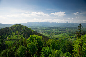Fototapeta na wymiar View of Karkonosze mountains in southern Poland