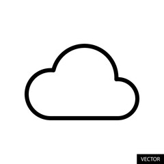 Cloud, backup, Online storage vector icon in line style design for website design, app, UI, isolated on white background. Editable stroke. Vector illustration.	