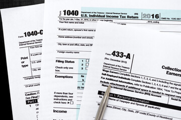 1040 individual tax form. Business concept