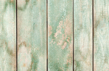 Natural light green wood texture background. Wood planks. Top view