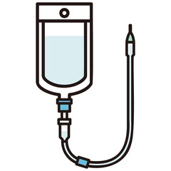 太い線で描かれたカットイラスト / 点滴バッグ