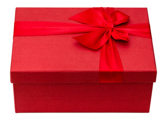 red gift box with ribbon