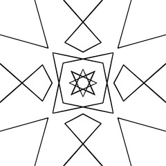 Seamless hand-drawn pattern. Abstract black and white geometric graphic design line pattern.