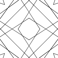 Seamless hand-drawn pattern. Abstract black and white geometric graphic design line pattern.