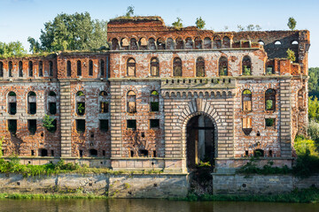 Nowy Dwor Mazowiecki, Poland - August 12, 2021. Granary of the Modlin Fortress in Summer - obrazy, fototapety, plakaty