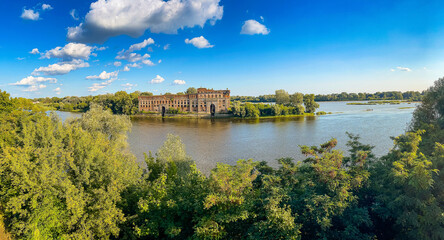 Nowy Dwor Mazowiecki, Poland - August 12, 2021. Granary of the Modlin Fortress in Summer