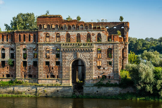 Nowy Dwor Mazowiecki, Poland - August 12, 2021. Granary of the Modlin Fortress in Summer