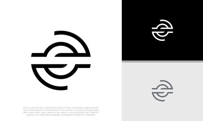 Initials S logo design. Initial Letter Logo. Innovative high tech logo template.