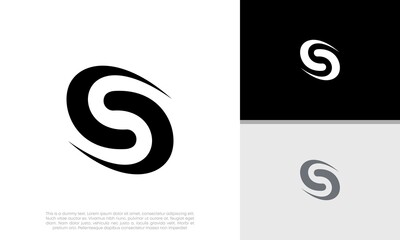 Initials S logo design. Initial Letter Logo. Innovative high tech logo template.