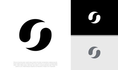 Initials S logo design. Initial Letter Logo. Innovative high tech logo template.