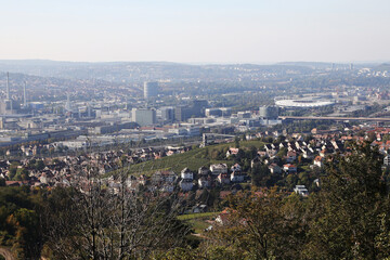 View to Stuttgart skyline from Grabkapelle hill	