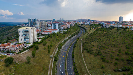 Fototapeta premium Aerial view of Ankara,TURKEY.City landscape.
