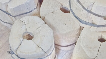 Plaster Molds for Pottery. Clay forms for pottery. Production of Ceramic Pieces. Pottery workshop