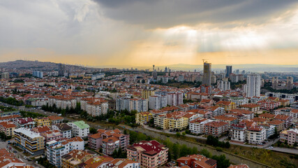 Aerial view of Ankara,TURKEY.City landscape.