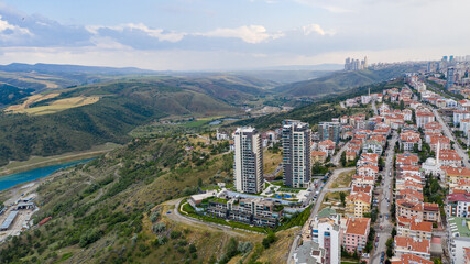 Fototapeta na wymiar Aerial view of Ankara,TURKEY.City landscape.