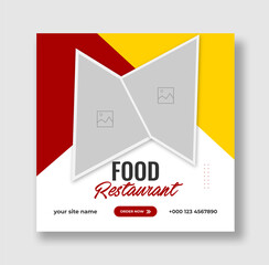 Food Instagram post template design, special social media banner template
