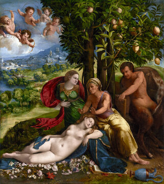 Dosso Dossi - Giovanni di Niccolò de Lutero; Mythological Scene; about 1524; Oil on canvas