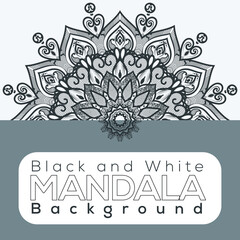 Modern mandala design template on white background. Hand drawn art for print on poster, greeting card, banner, brochure, flyer.