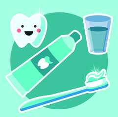 Cuidado dental set de ilustraciones