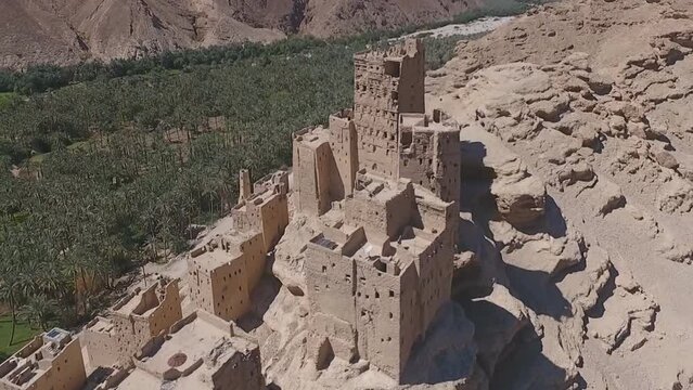 Aerial view of Shahara, Yemen. This isolated medieval citadel remained unconquered for centuries.