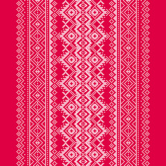Monochrome Ethnic pattern on burgundy background.
Seamless Ukrainian embroidery shirt ornament.