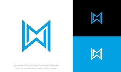 Initials M. WM logo design. Initial Letter Logo.	