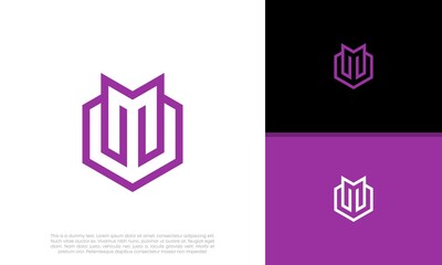Initials M logo design. Initial Letter Logo.	