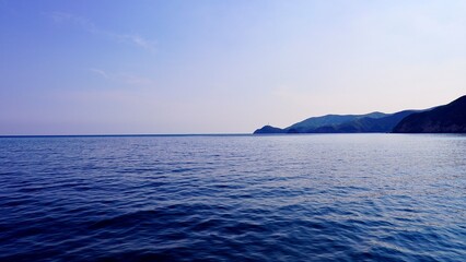 長崎県対馬市から壱岐市への航海中の船上からの風景