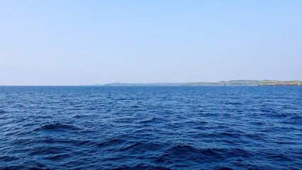 長崎県対馬市から壱岐市への航海中の船上からの風景