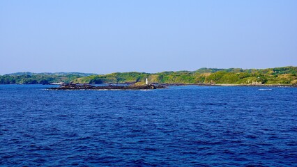 長崎県対馬市から壱岐市への航海中の船上からの風景