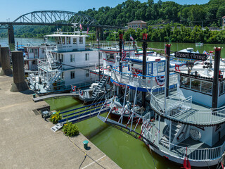 Aerial Photo of City Event Along the River