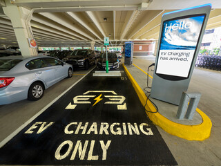 EV charging station at local supermarket