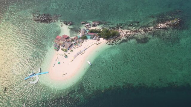 The aerial views of Koh Khai Nok and Koh Khai Nui islands in Thailand