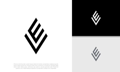 Fototapeta premium Initials E. EV. VE logo design. Initial Letter Logo. 