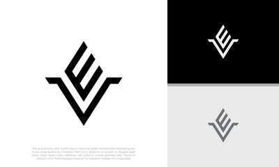 Initials E. EV. VE logo design. Initial Letter Logo.	
