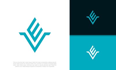 Initials E. EV. VE logo design. Initial Letter Logo.	
