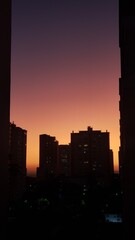 Fototapeta na wymiar Cityscape sunset in Sao Jose dos Campos, Brazil