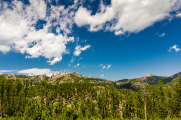 View from the Needles Highway in Summer, Custer State Park, South Dakota
