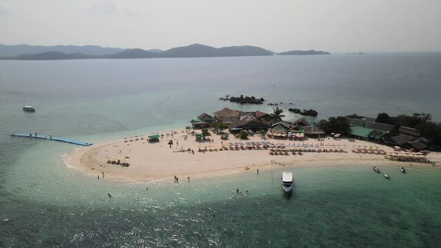 The aerial views of Koh Khai Nok and Koh Khai Nui islands in Thailand
