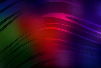 Dark Green, Red vector layout with curved lines.