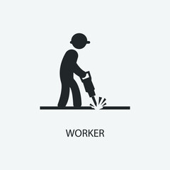 construction workers vector icon illustration sign 