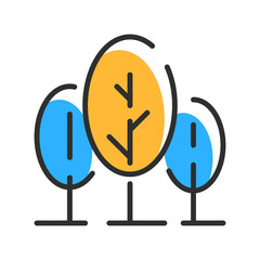 Tree line icon. Nature outline symbol. Vector illustration concept.