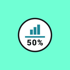 statistics percentage pie chart vector icon illustration sign 