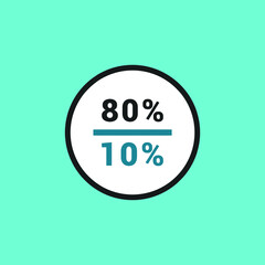 statistics percentage pie chart vector icon illustration sign 