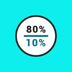 statistics percentage pie chart vector icon illustration sign 