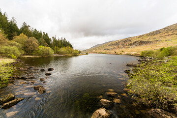 Beautiful Welsh lake, UK, in Snowdonia National Park