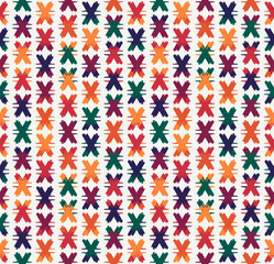 Paint brush strokes seamless pattern. Freehand design background. Crosses motif modern minimal ornament