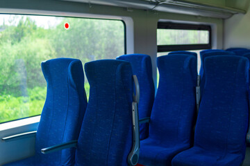 interior of commuter passenger train car