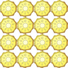 Fototapeta premium Seamless pattern with tropical fruits. Illustration in hand draw style