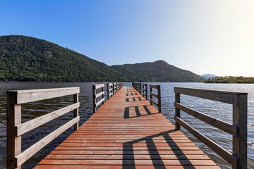 Pier on conceição's lake Florianópolis , Brazil